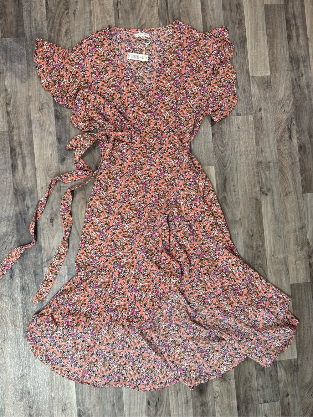 Max Studio New With Tags Floral Boho Maxi Dress Large Ruffle Sleeve Cottagecore